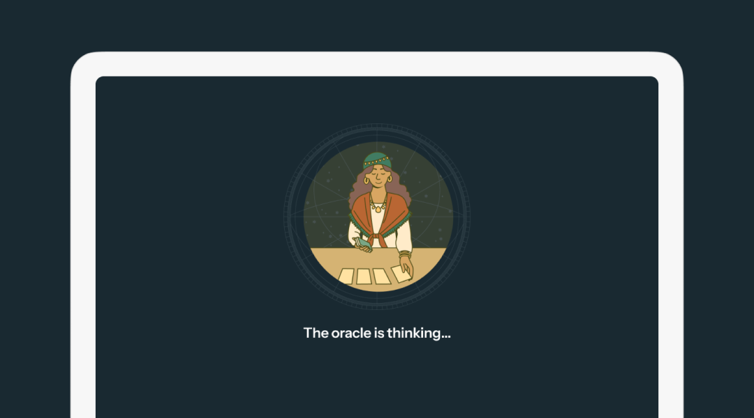 The oracle is thinking Tarot app screen
