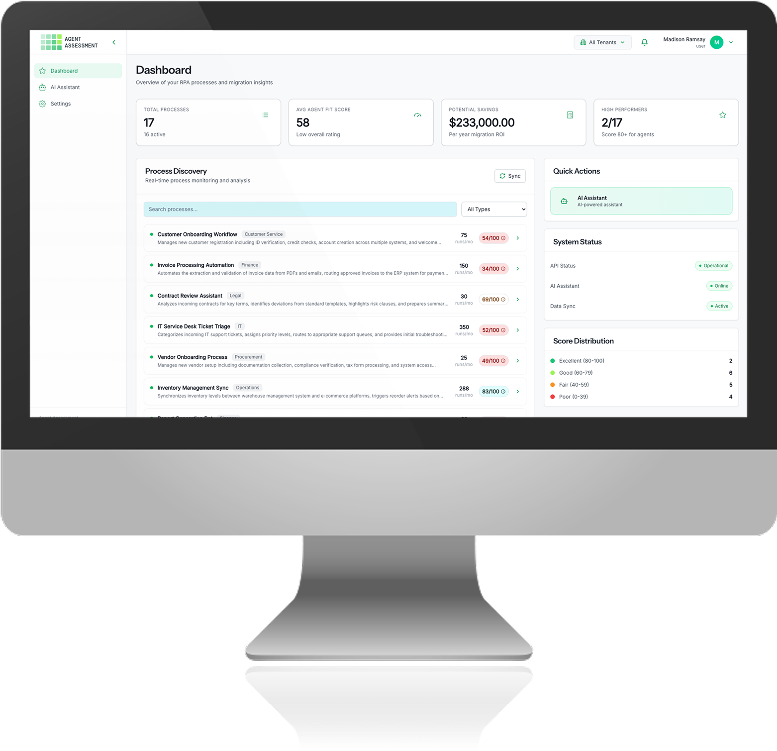Agent Assessment Dashboard